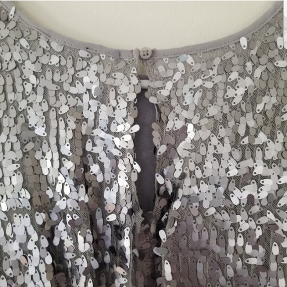 Ann Taylor Silver Sequence TopShort Sleeve - Picture 5 of 10